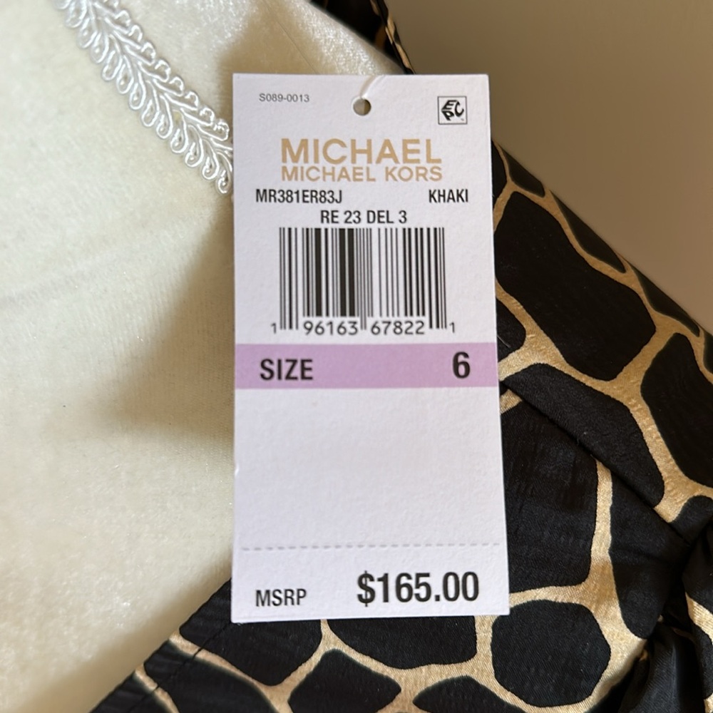 Michael Kors Nubian Giraffe Print Mini Dress with Cutout Size 6 NWT - Picture 9 of 9
